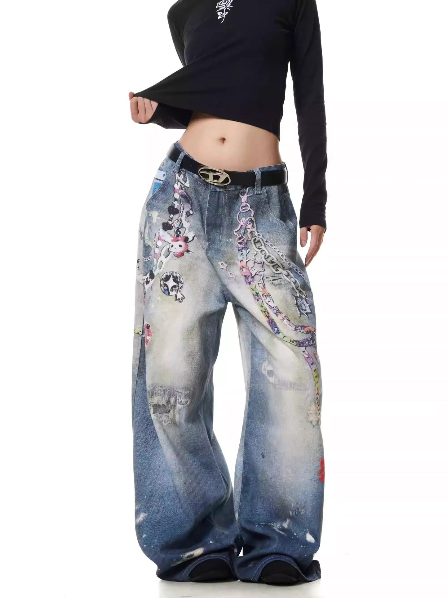 Funcy Chain Printing Denim