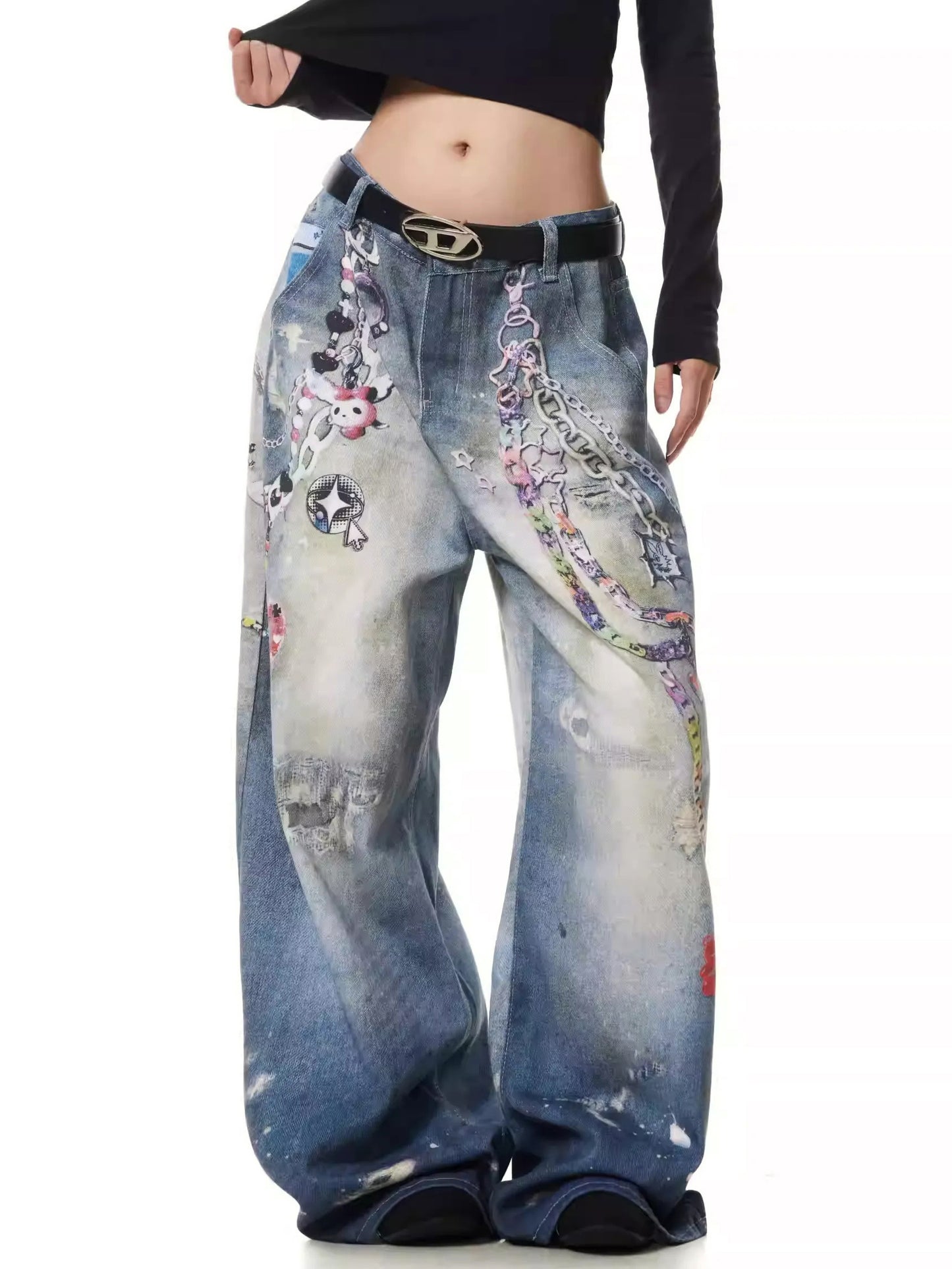 Funcy Chain Printing Denim