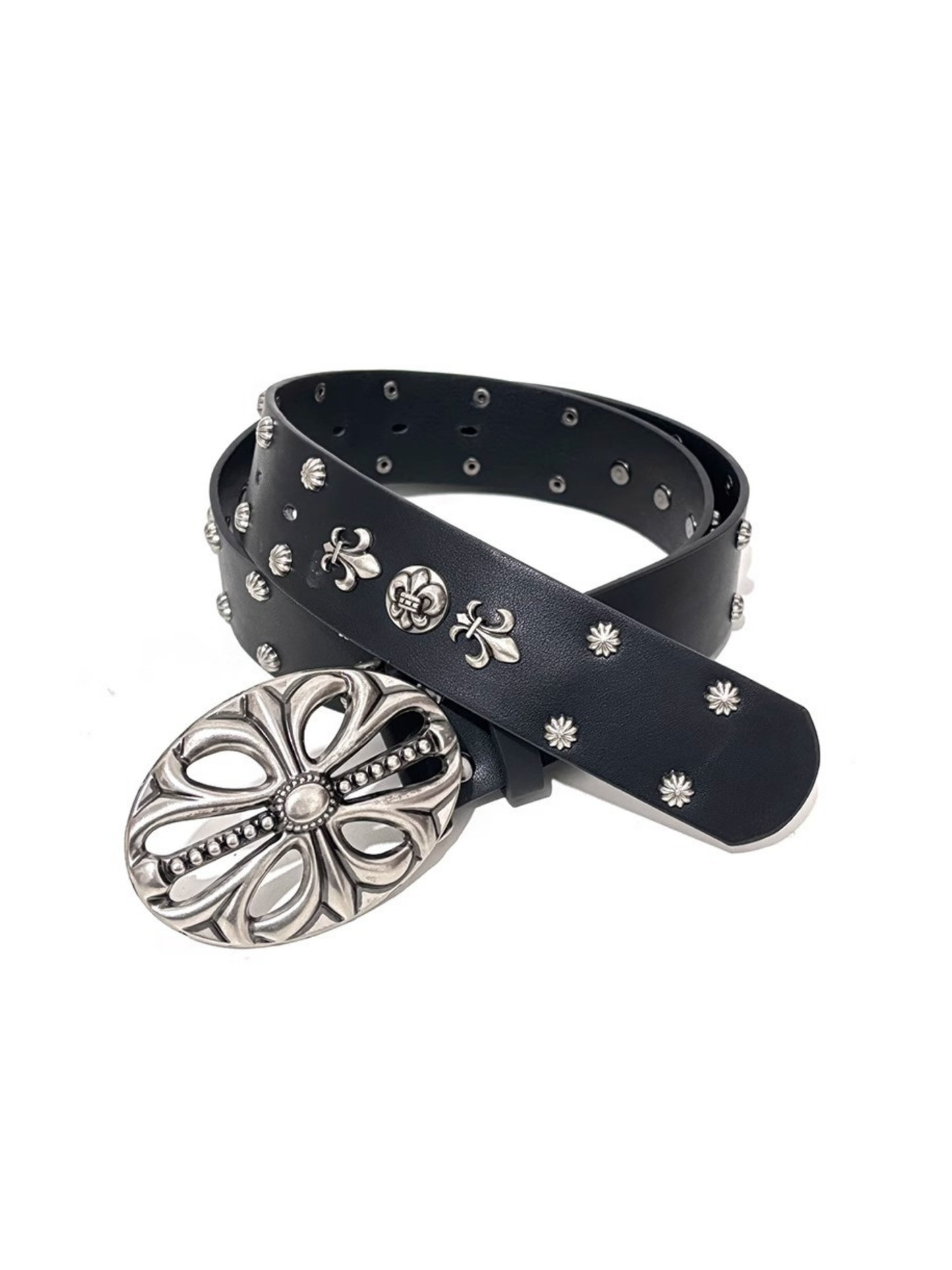 Studs Cross Buckle Belt