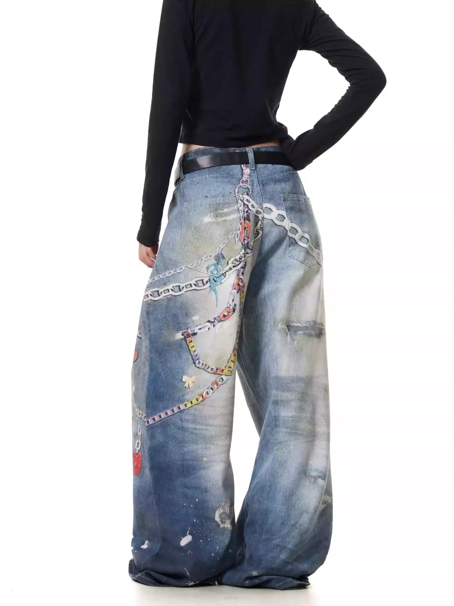 Funcy Chain Printing Denim