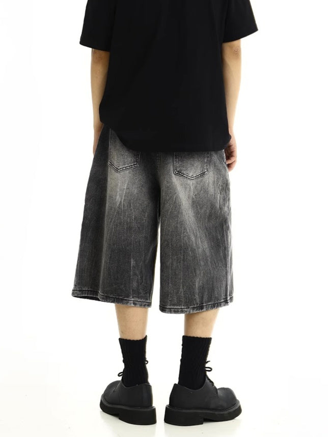 Black Whisker Faded Jorts