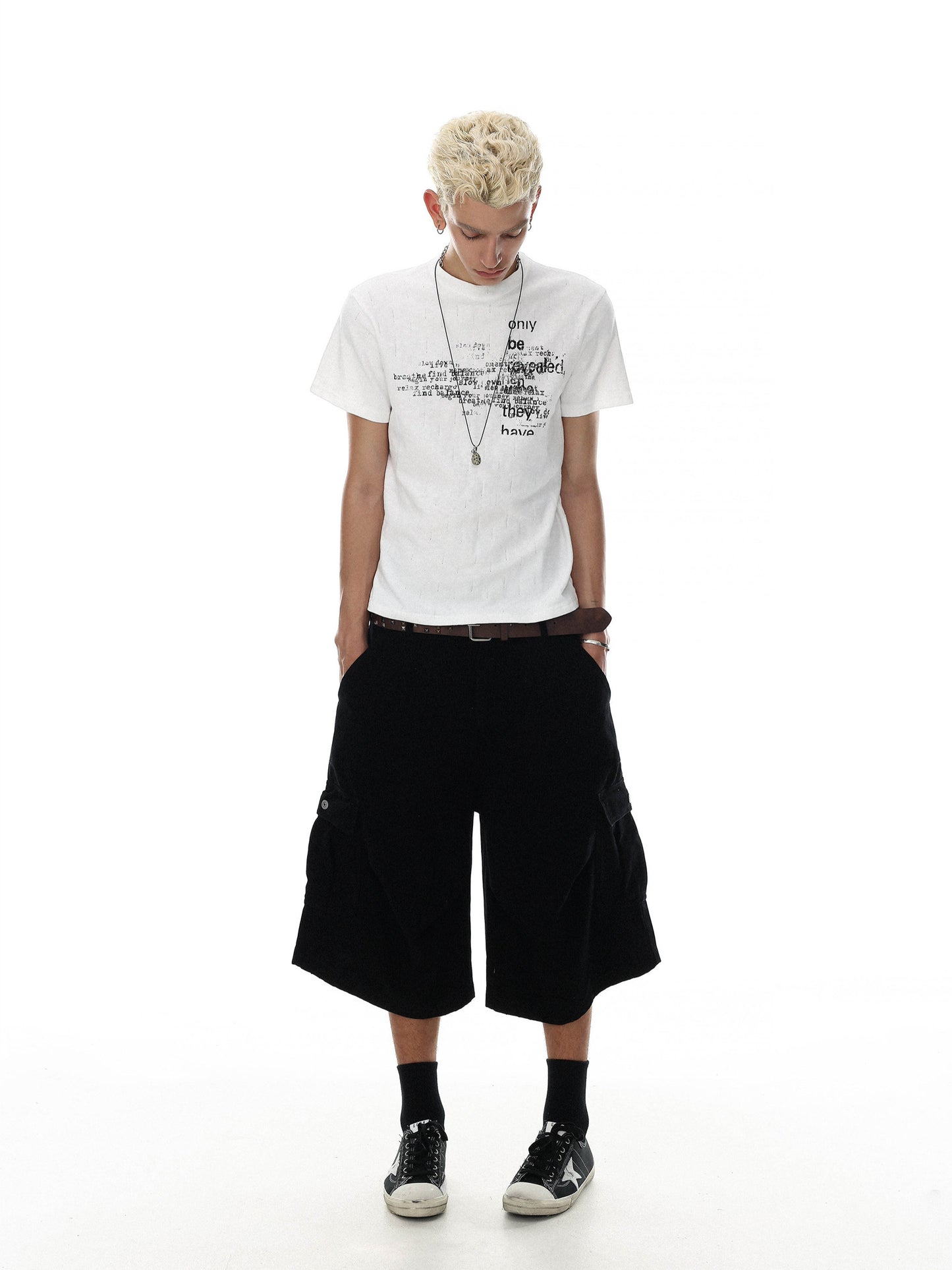 Asymmetric Typography Casual Tee