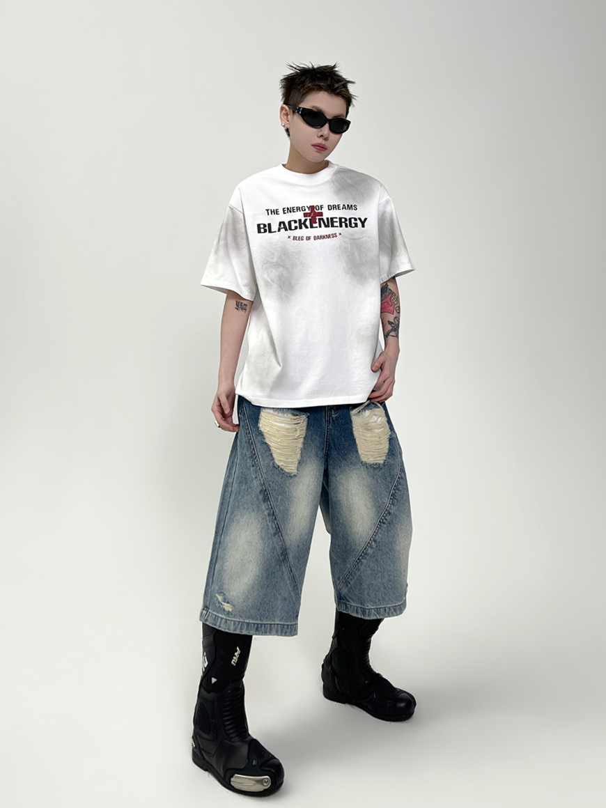 Cross Letter Print T-shirt
