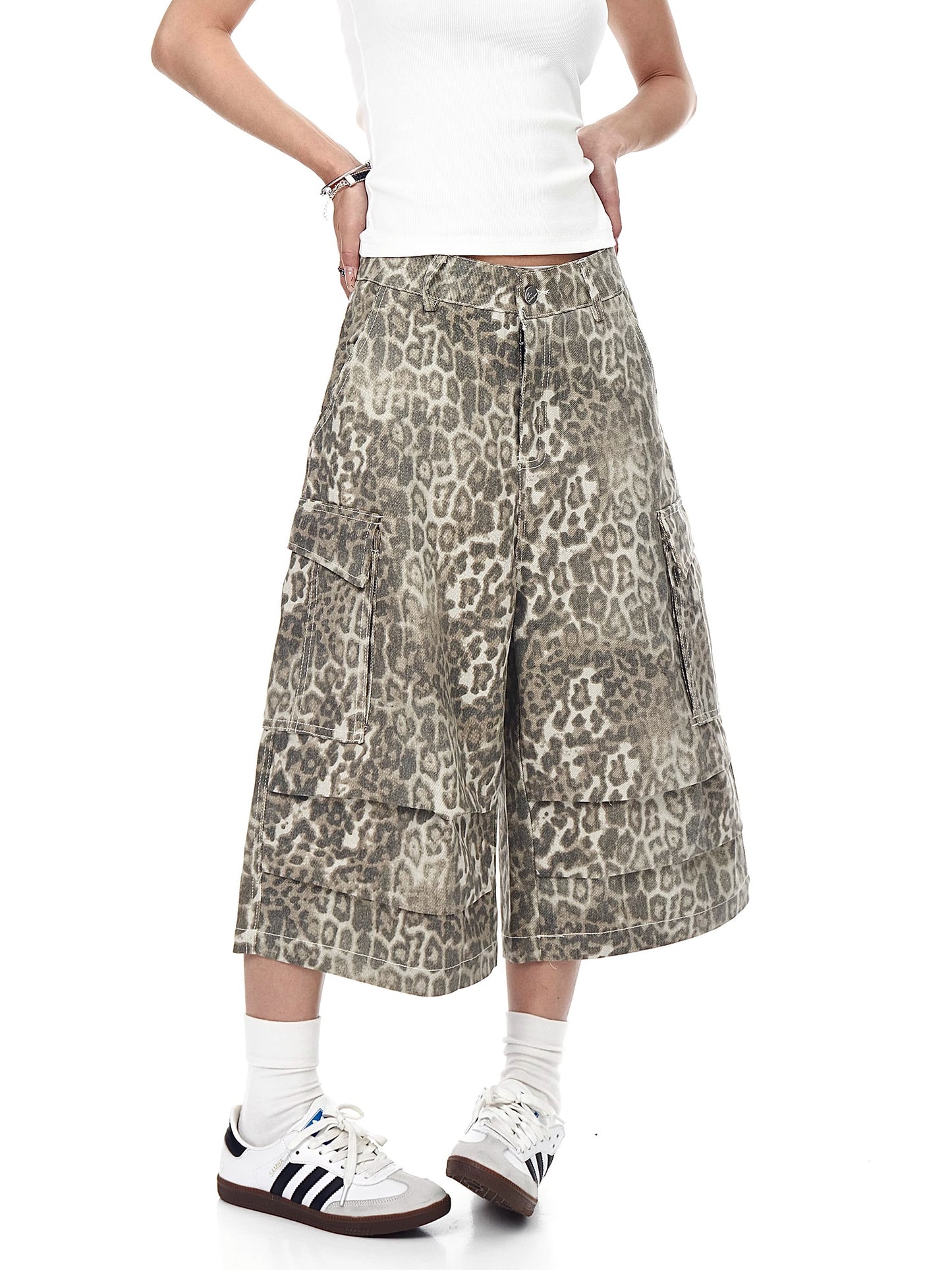 Leopard Jorts