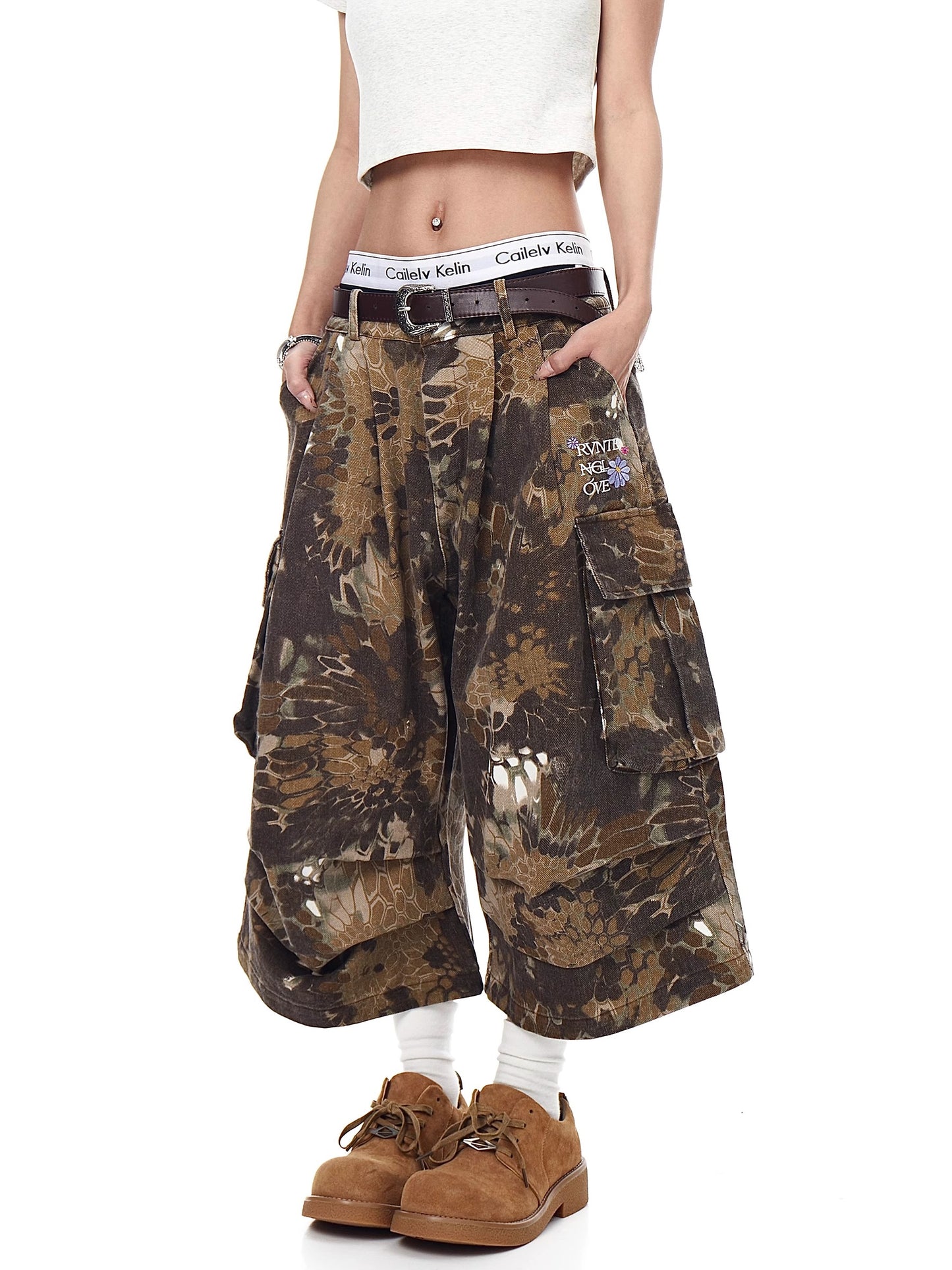 Snake Pattern Jorts