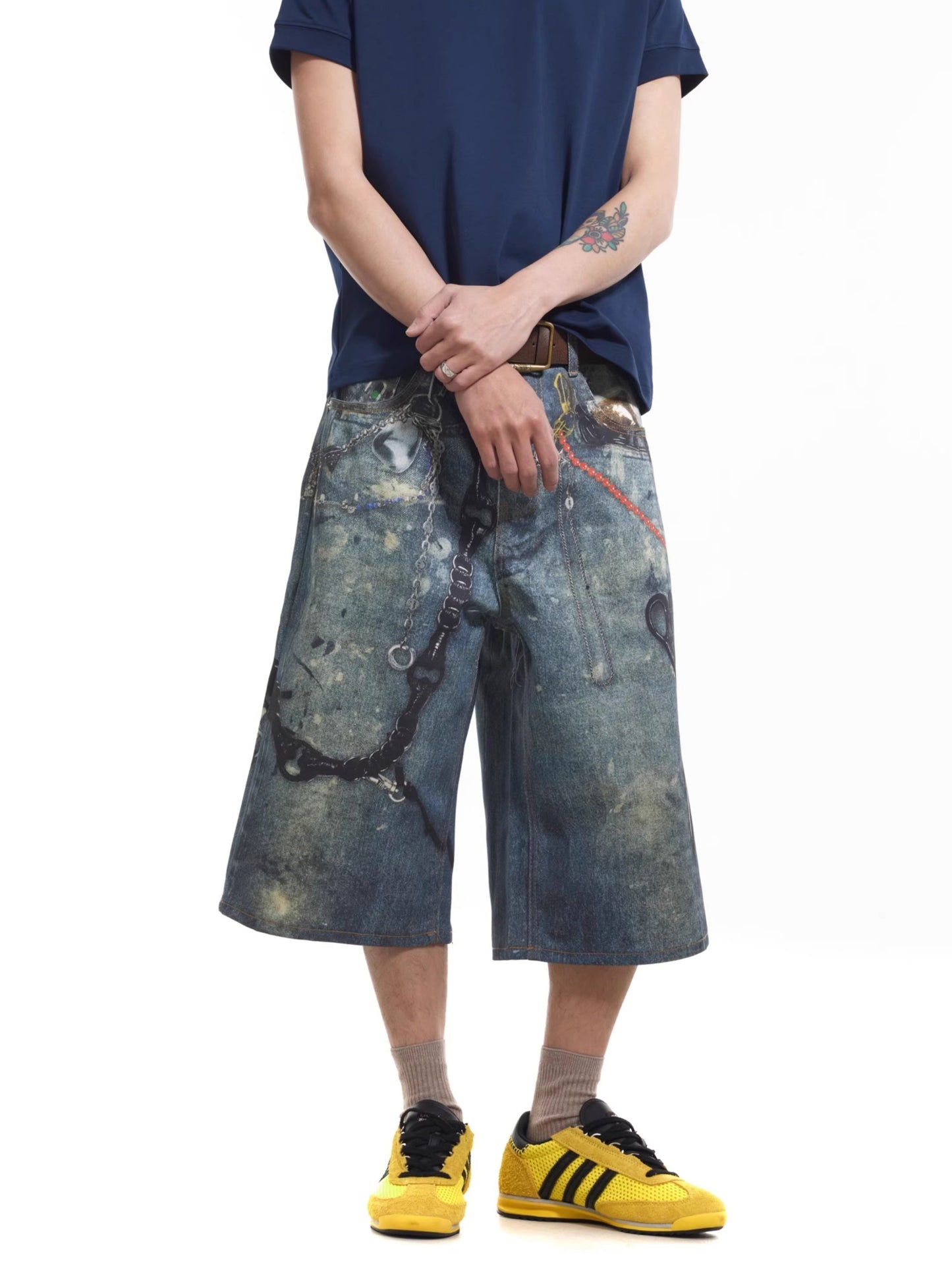 Chain Printimg Jorts