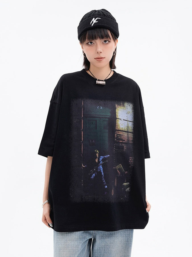 Rock Printing T-shirt (2color)