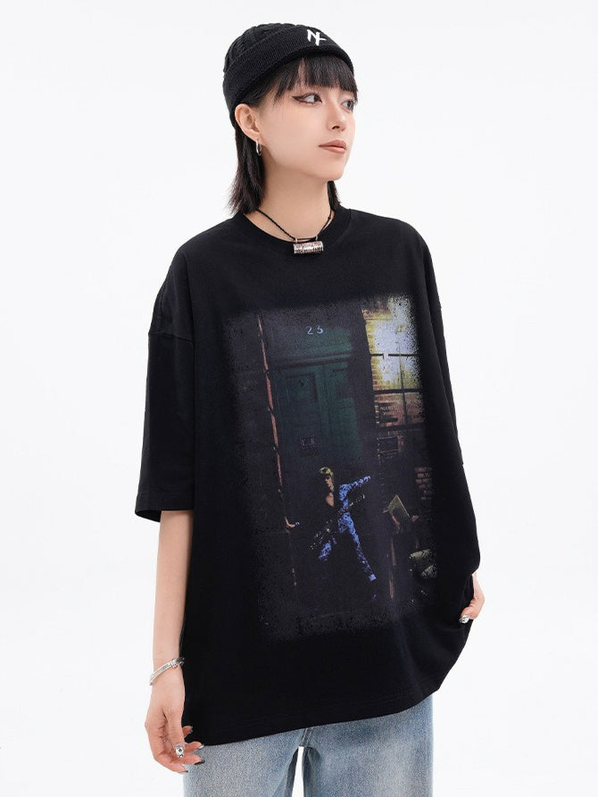 Rock Printing T-shirt (2color)