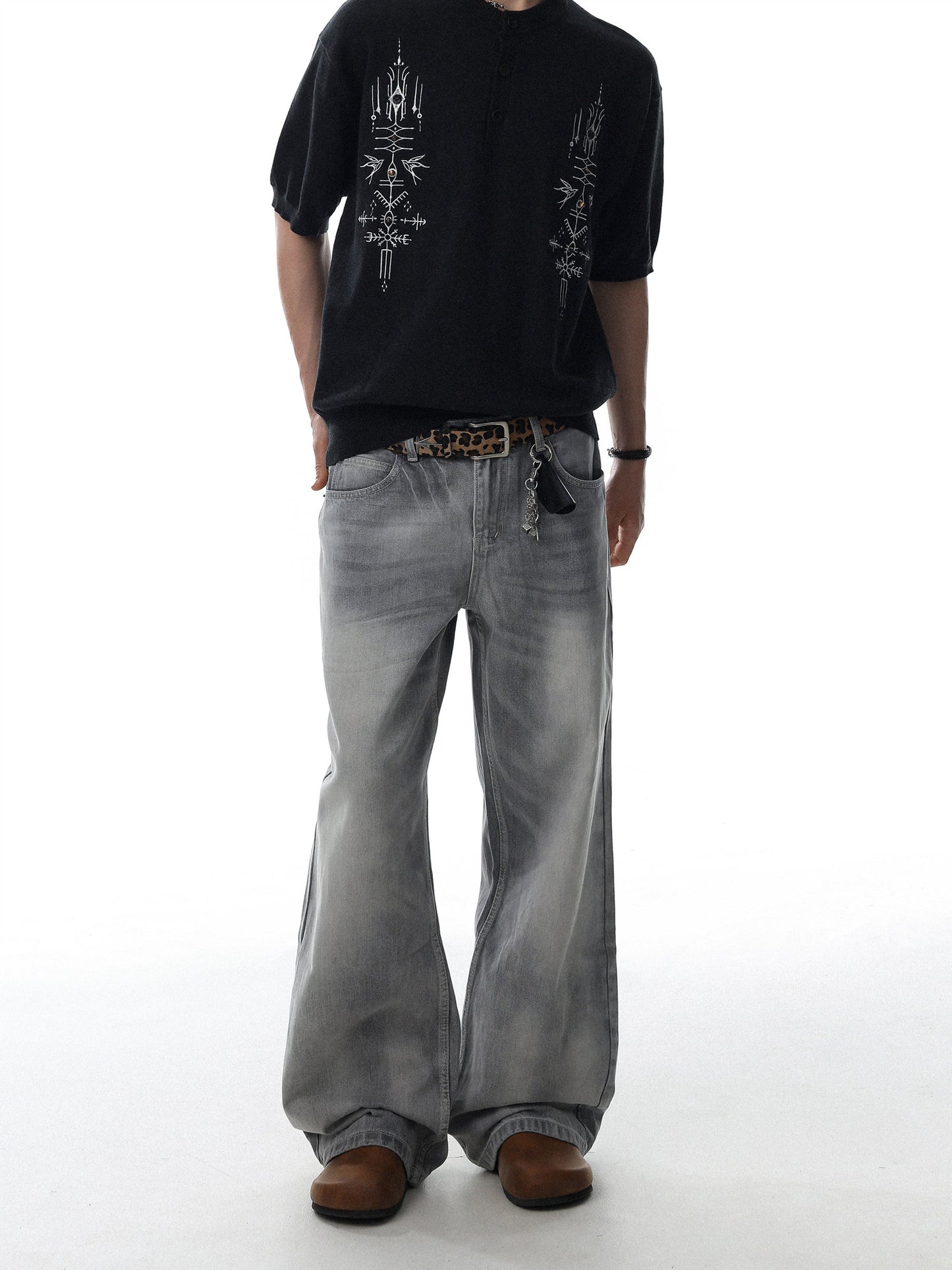 Washed Gray Baggy Denim