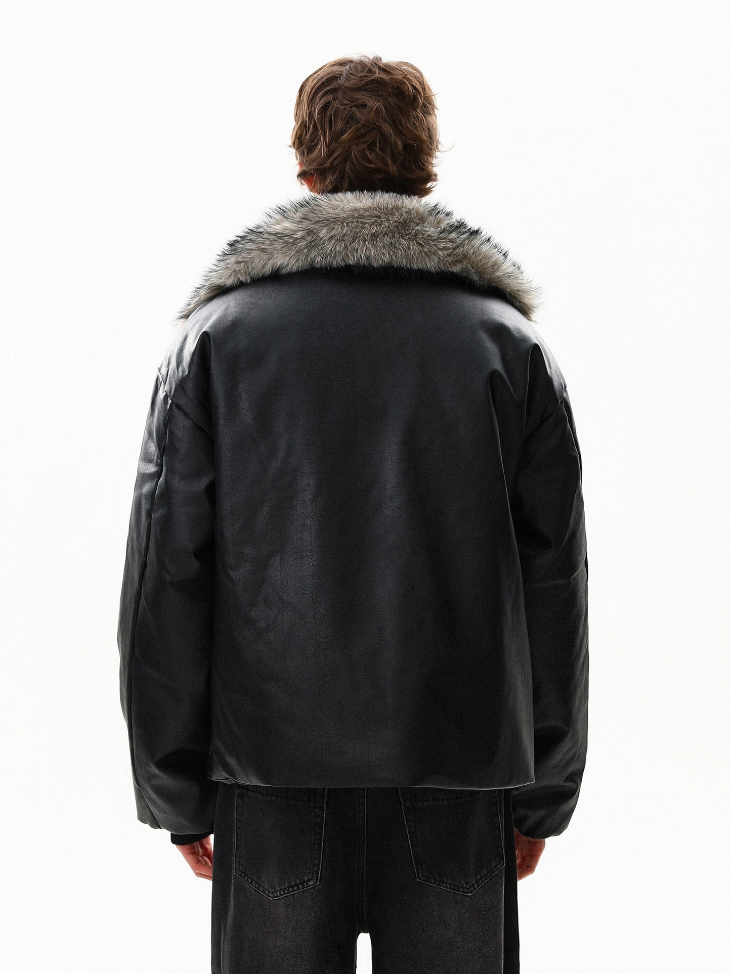 Fur Collar Leather Blouson