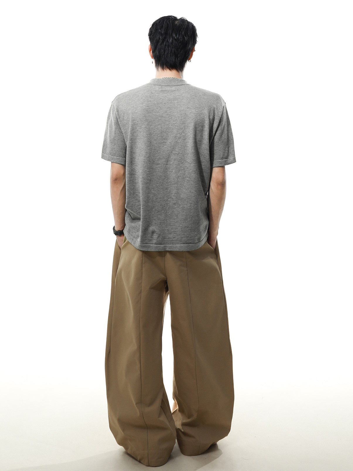 Henleyneck Half Sleeve T-shirt (2color)