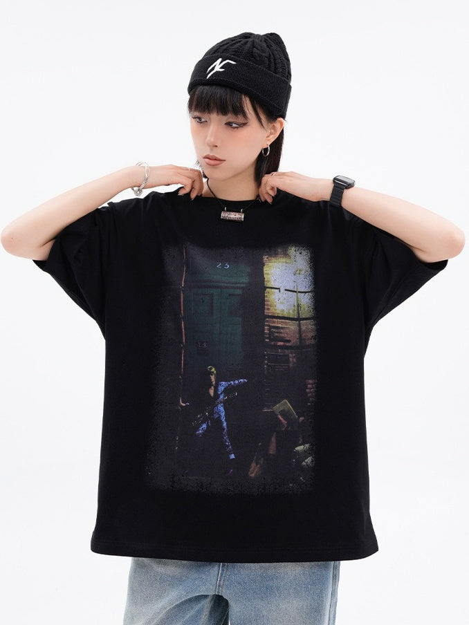 Rock Printing T-shirt (2color)