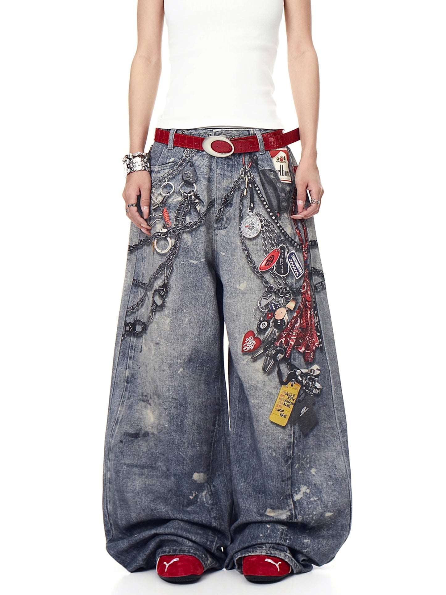 Chain Keystrap Printing Denim