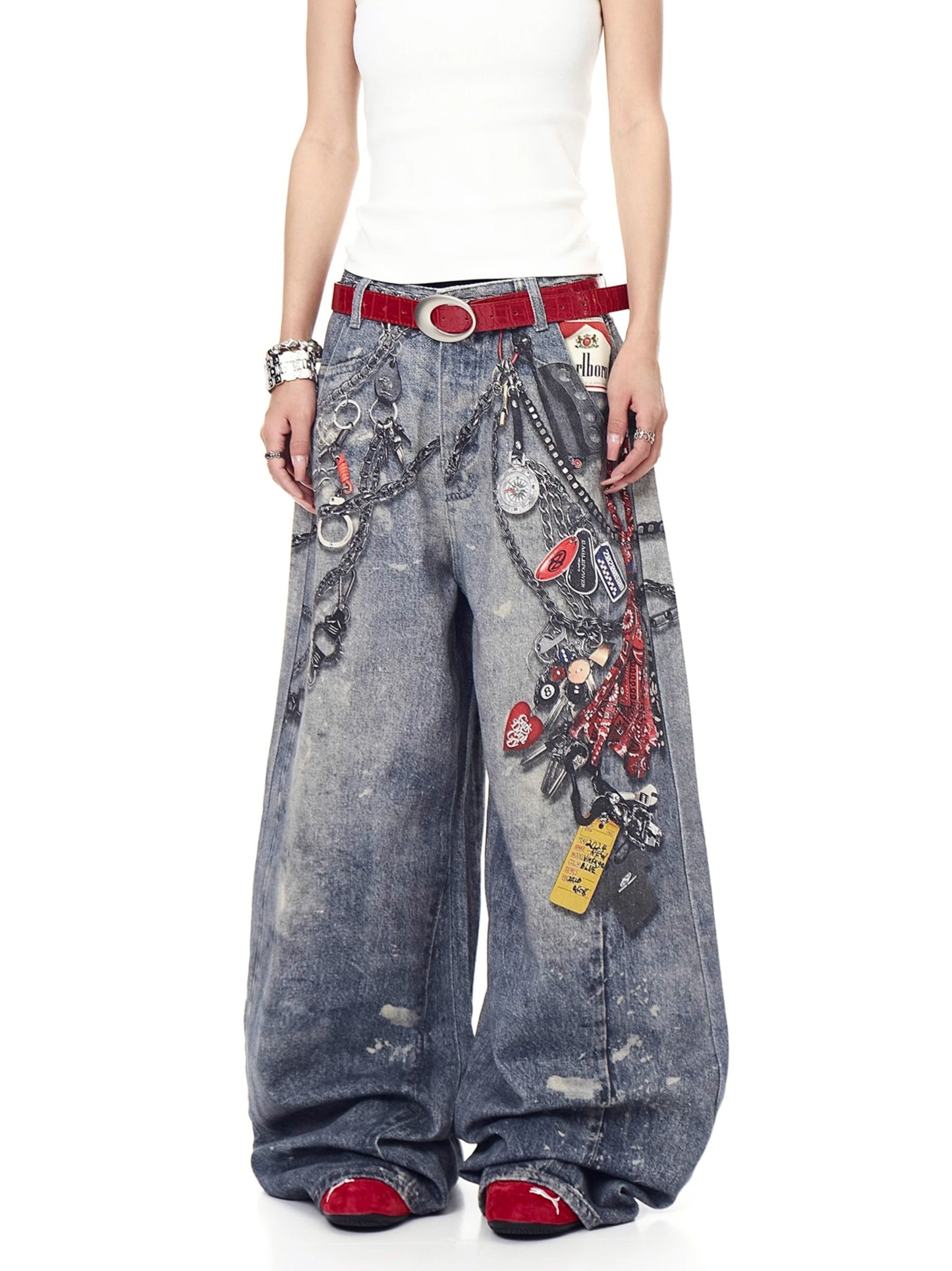 Chain Keystrap Printing Denim