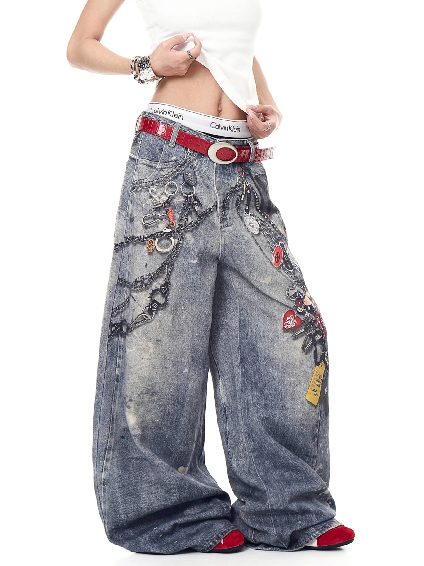 Chain Keystrap Printing Denim