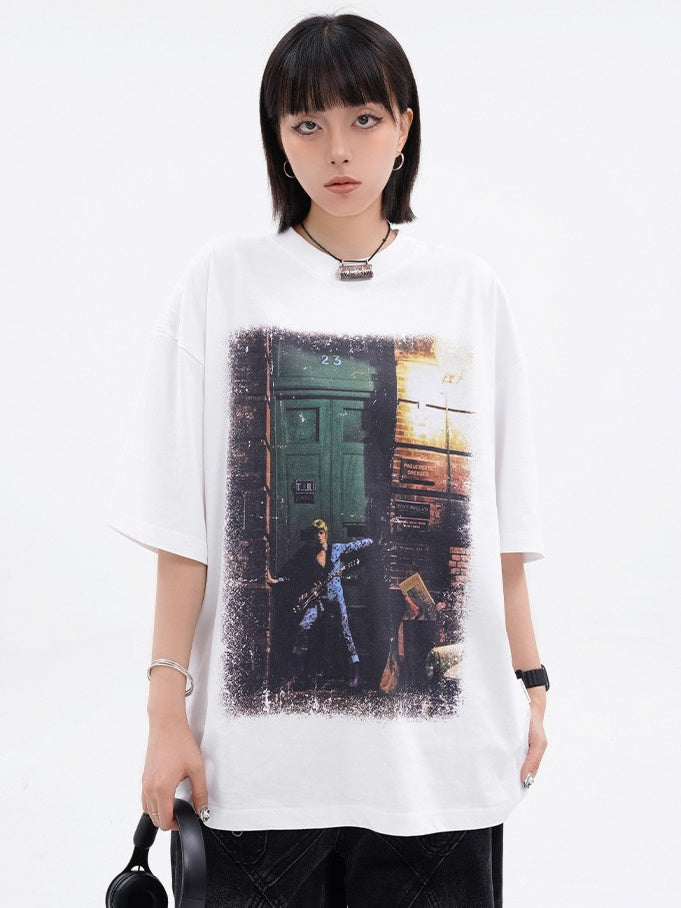 Rock Printing T-shirt (2color)