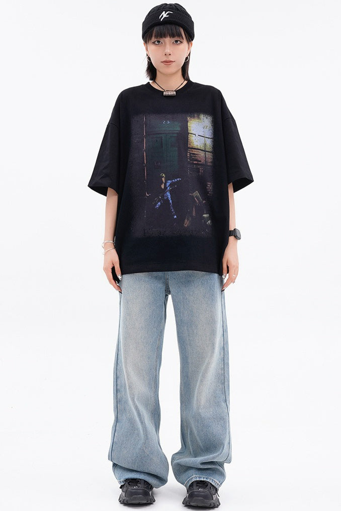 Rock Printing T-shirt (2color)