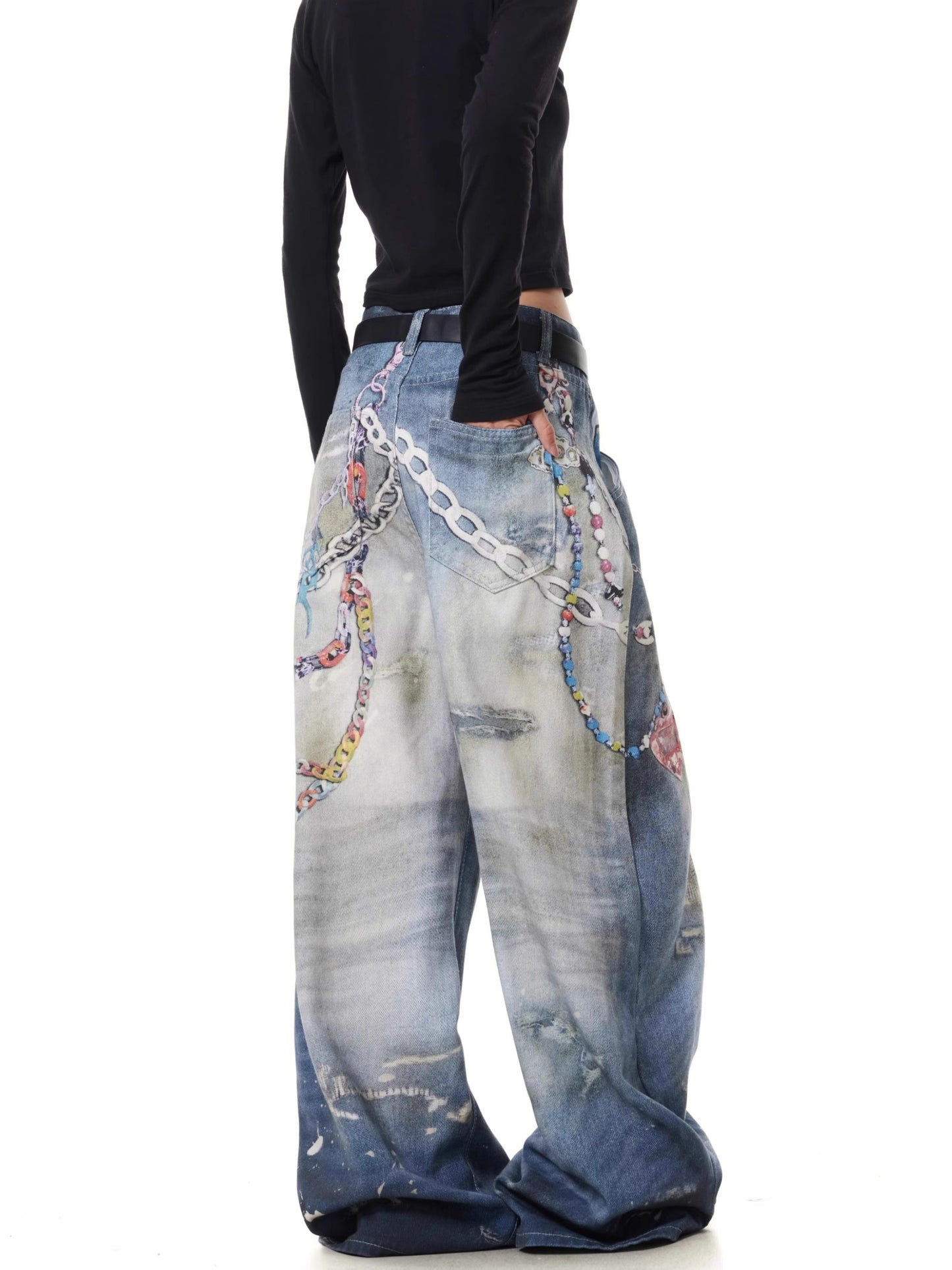 Funcy Chain Printing Denim