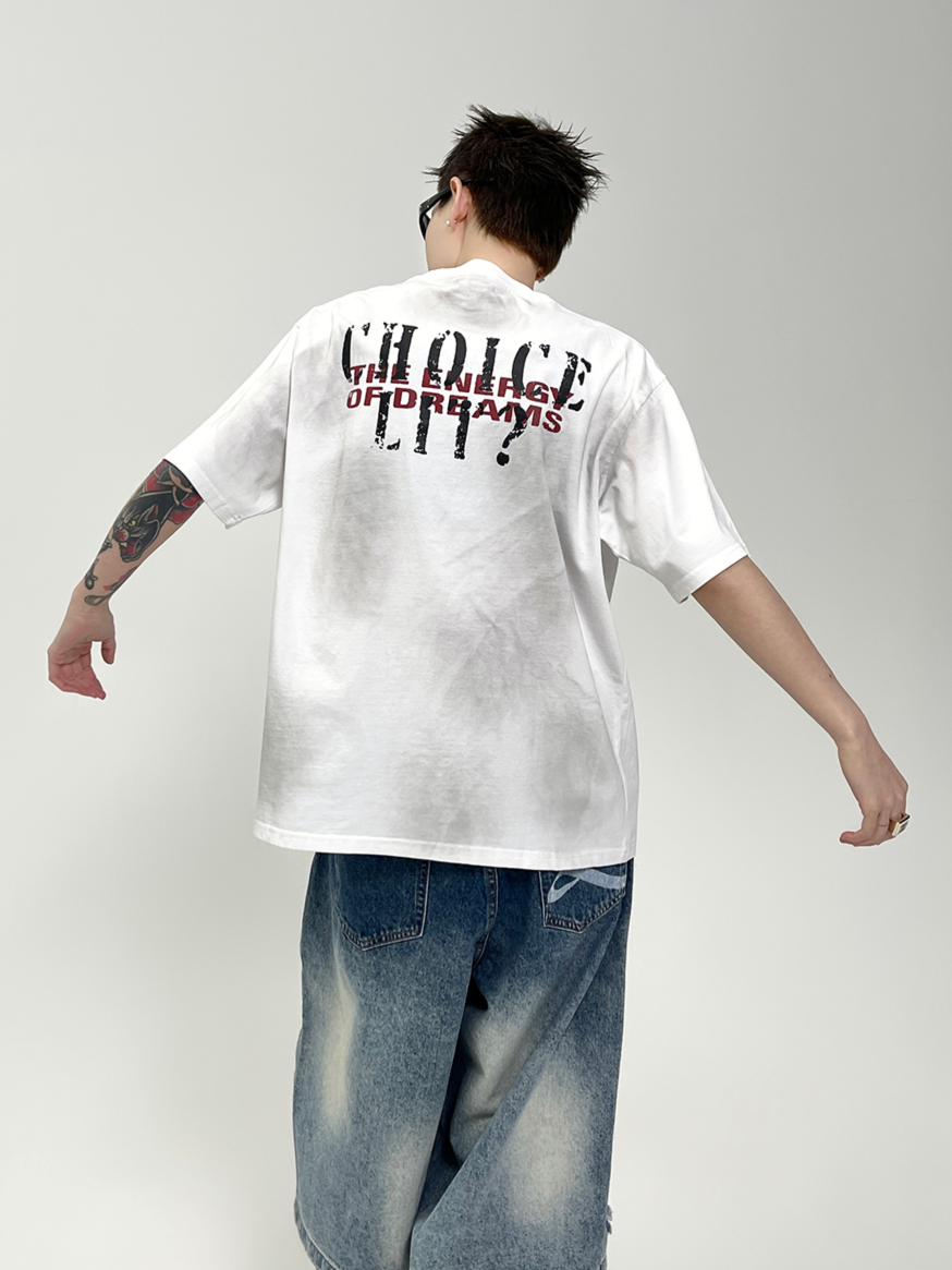 Cross Letter Print T-shirt