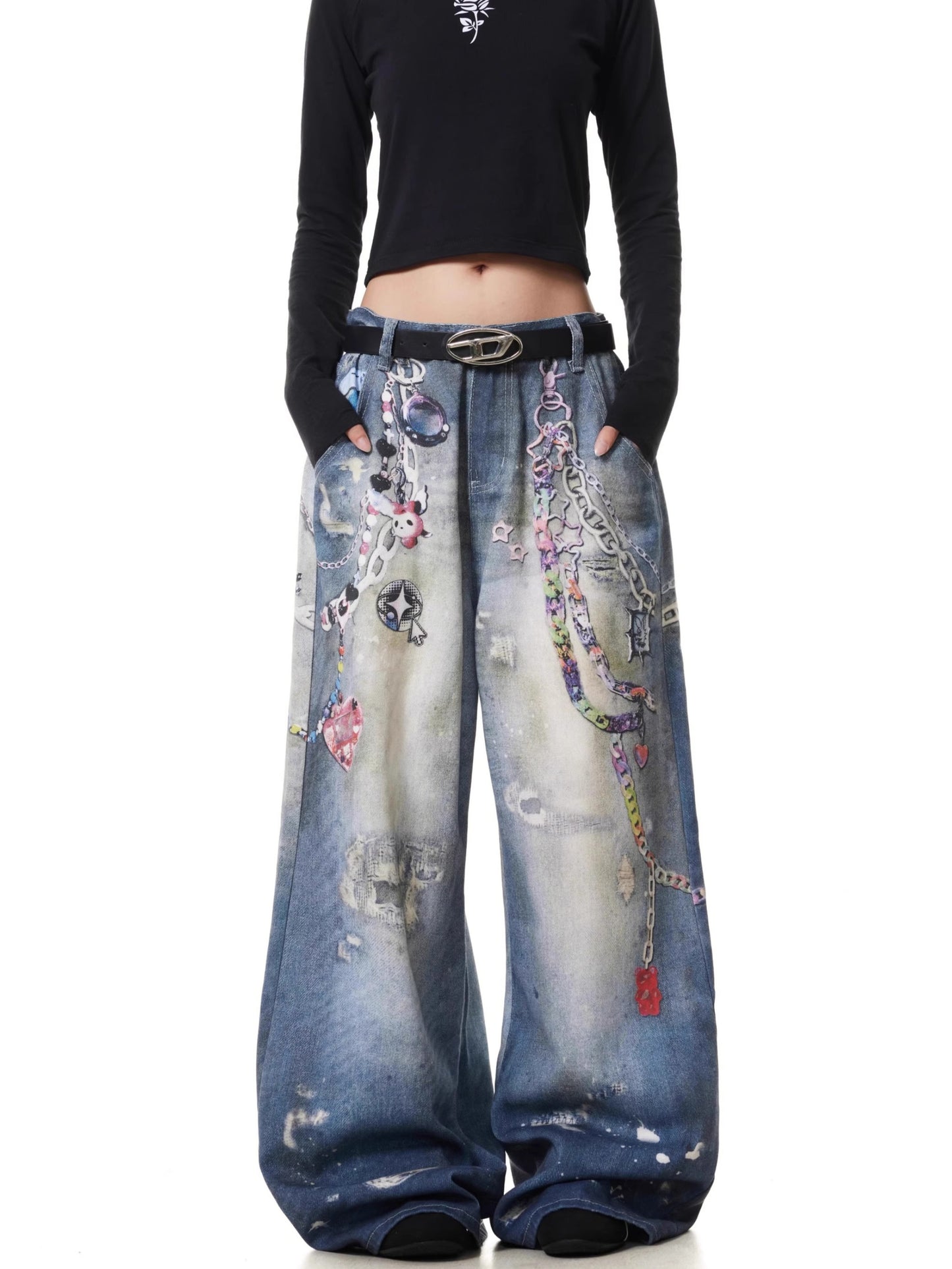 Funcy Chain Printing Denim
