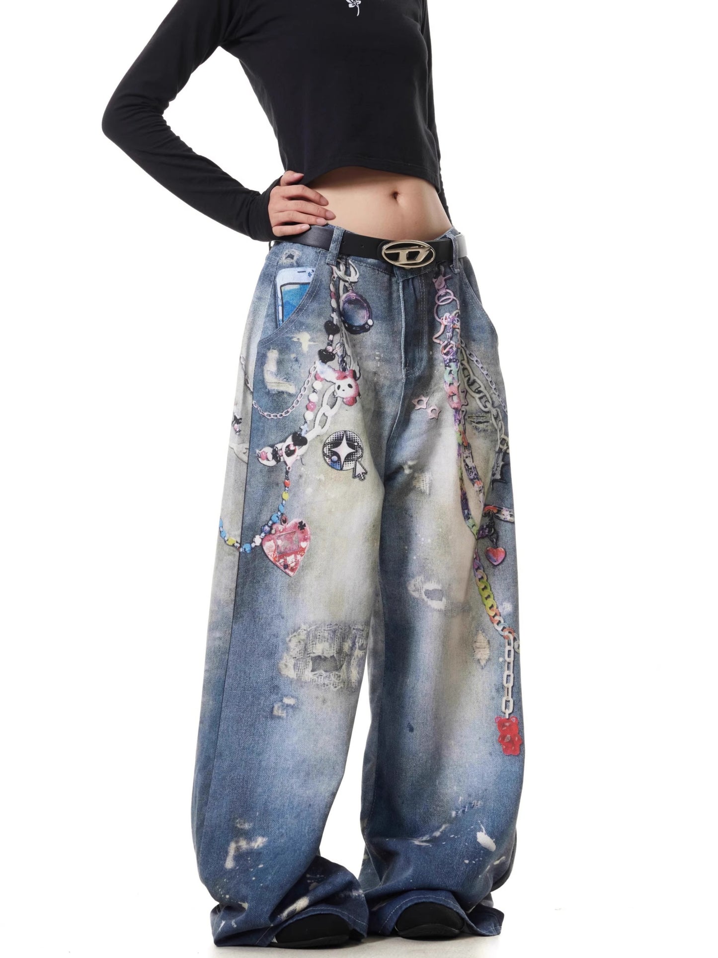 Funcy Chain Printing Denim