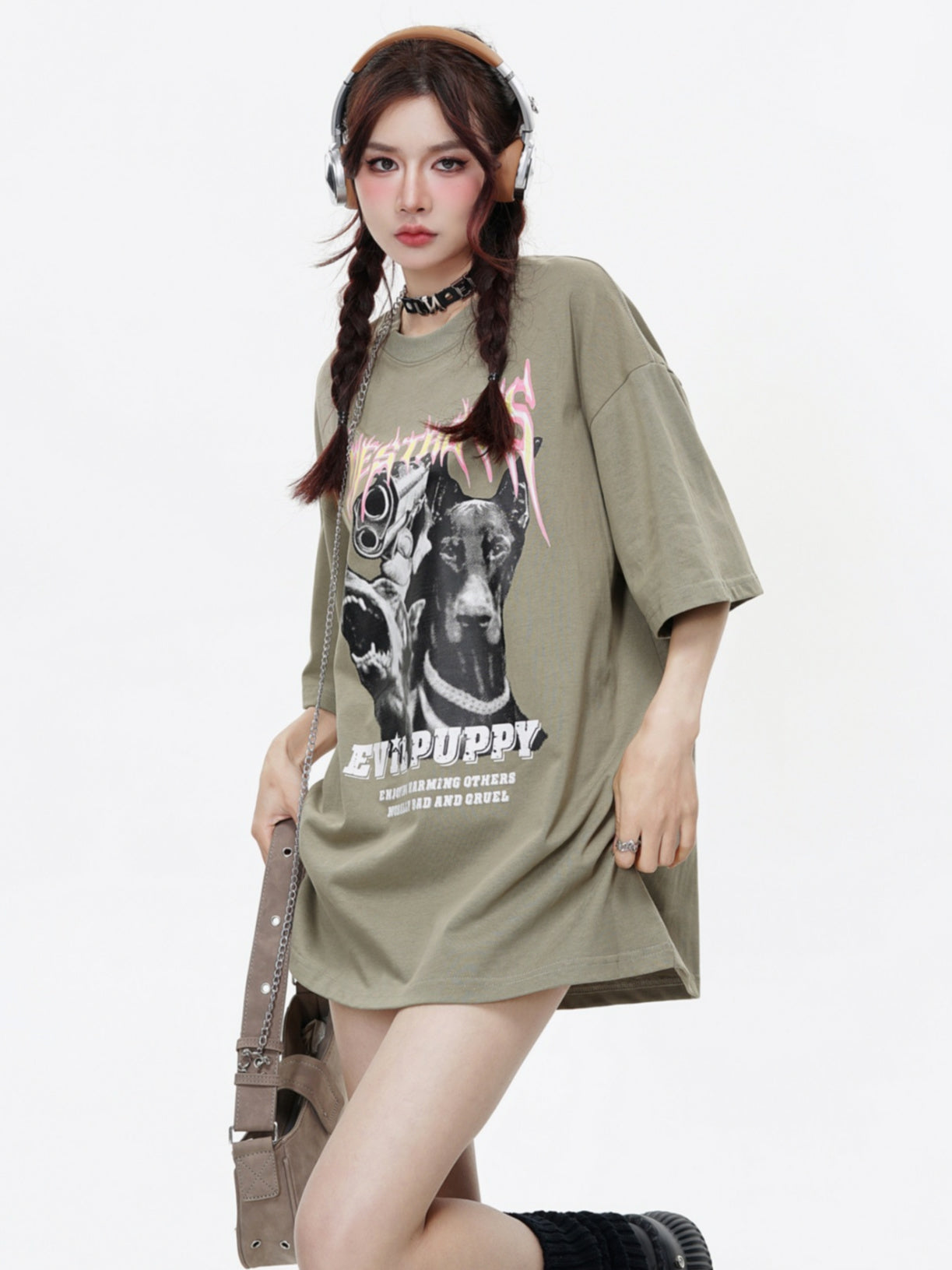 Doberman Print T-shirt (2color)