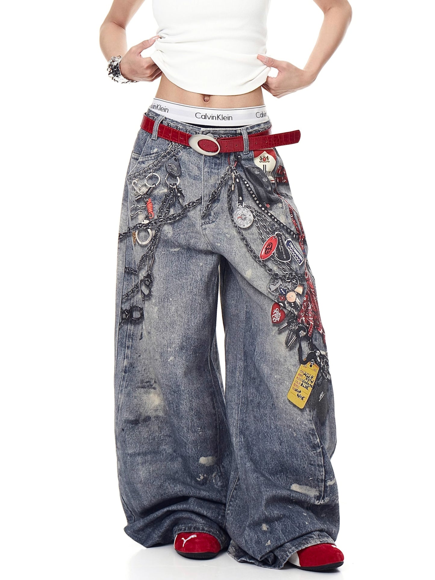 Chain Keystrap Printing Denim