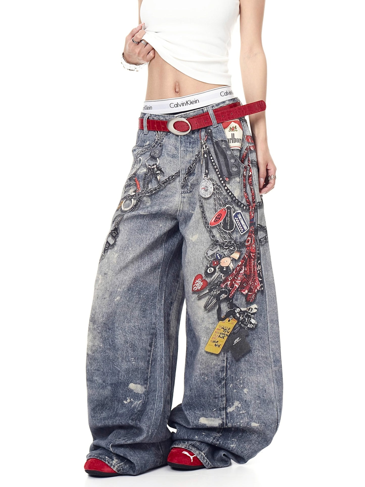 Chain Keystrap Printing Denim