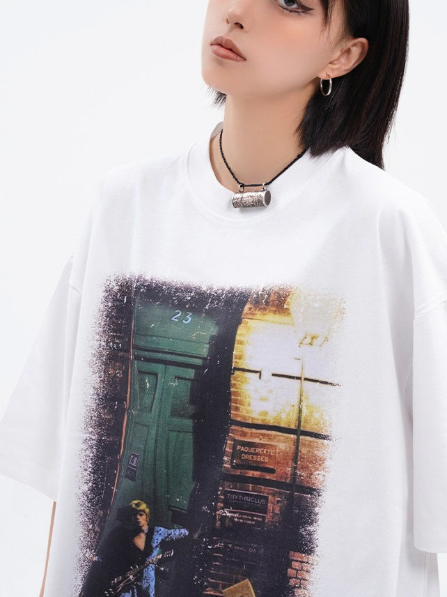 Rock Printing T-shirt (2color)