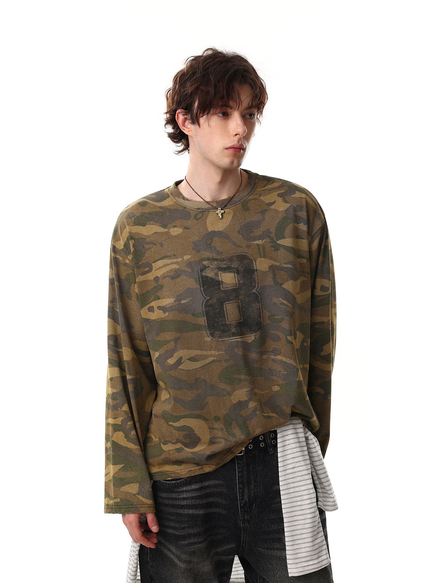 Camo Number 8 Long Sleeve Tee