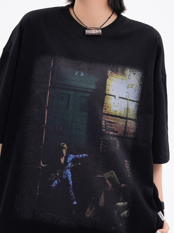 Rock Printing T-shirt (2color)