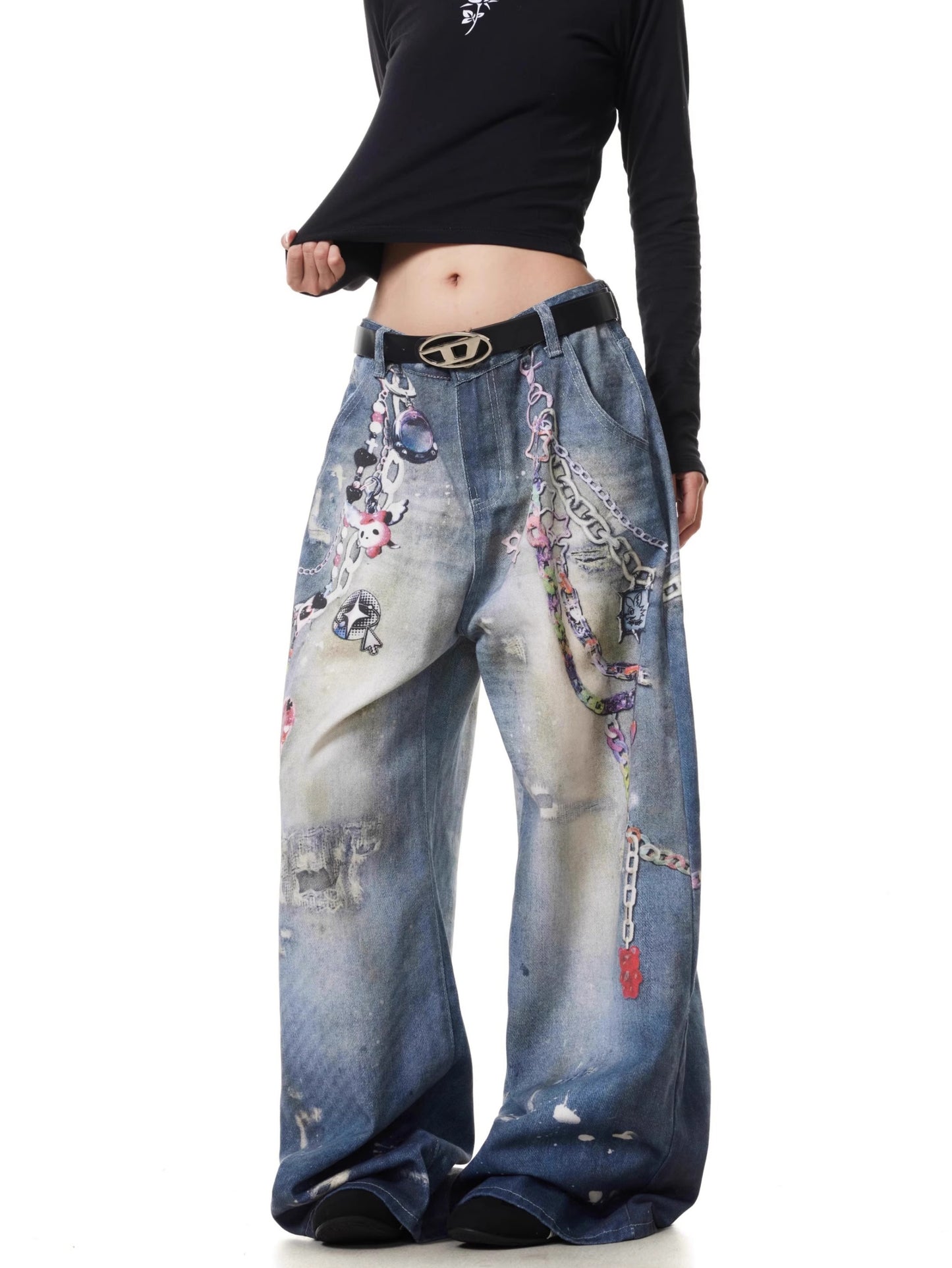 Funcy Chain Printing Denim