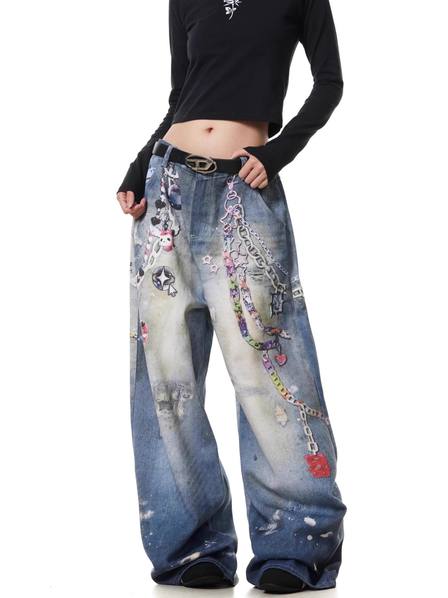 Funcy Chain Printing Denim