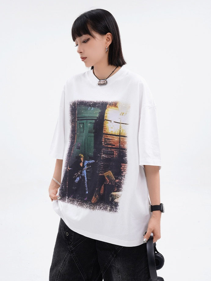 Rock Printing T-shirt (2color)