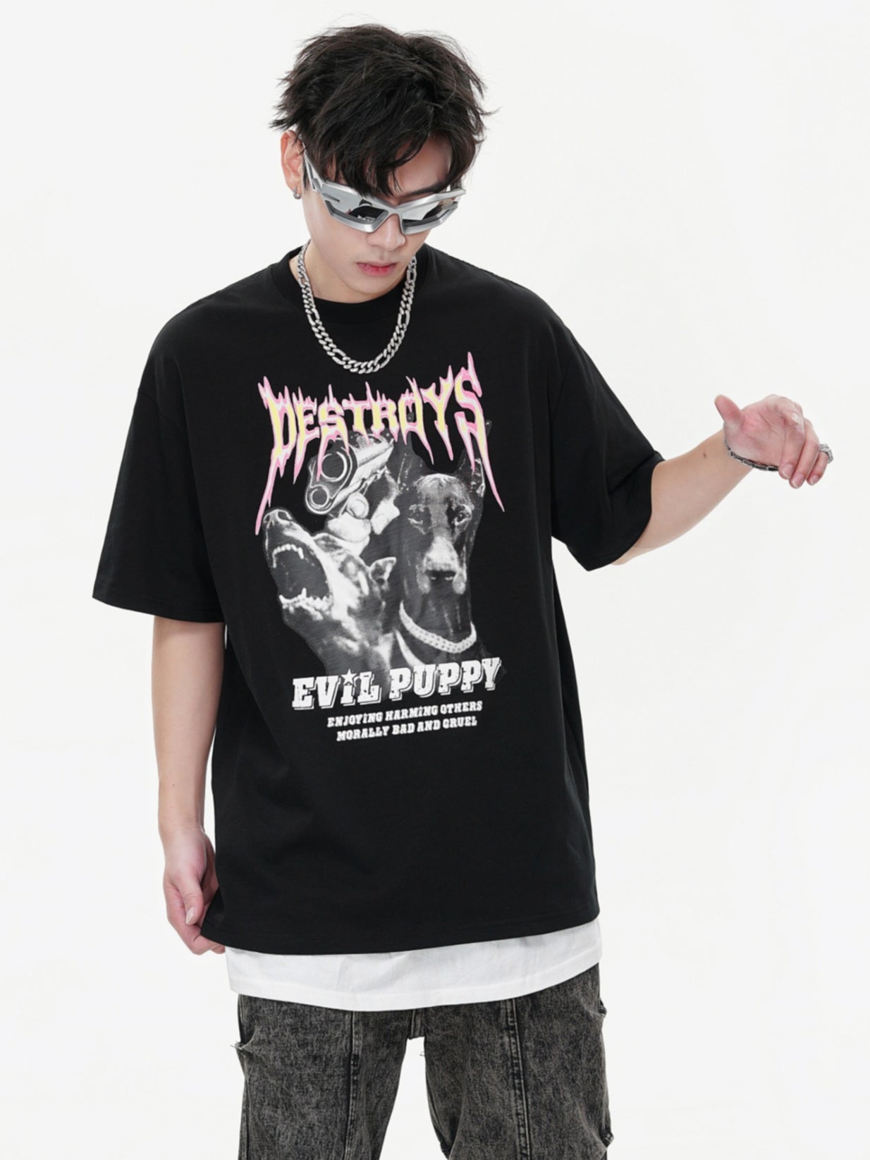 Doberman Print T-shirt (2color)
