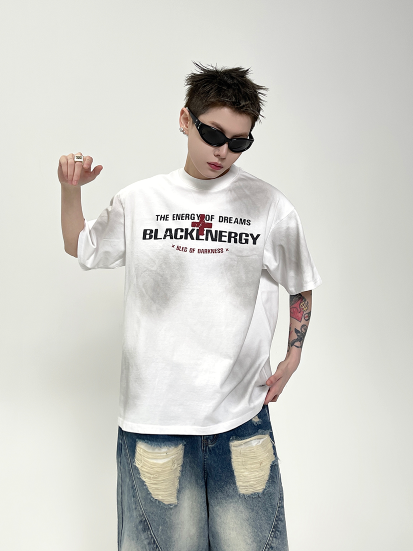 Cross Letter Print T-shirt