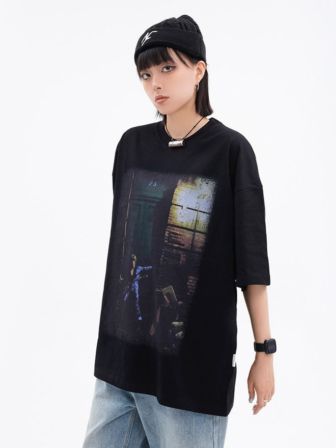 Rock Printing T-shirt (2color)