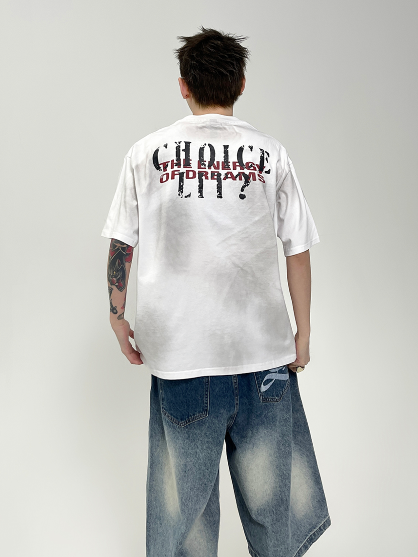Cross Letter Print T-shirt