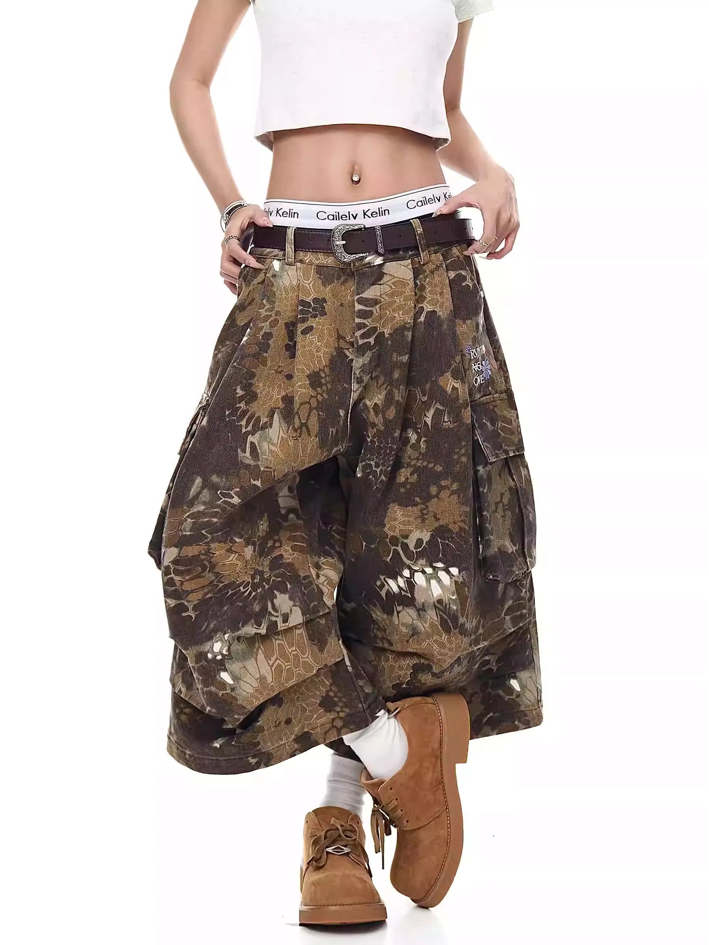Snake Pattern Jorts