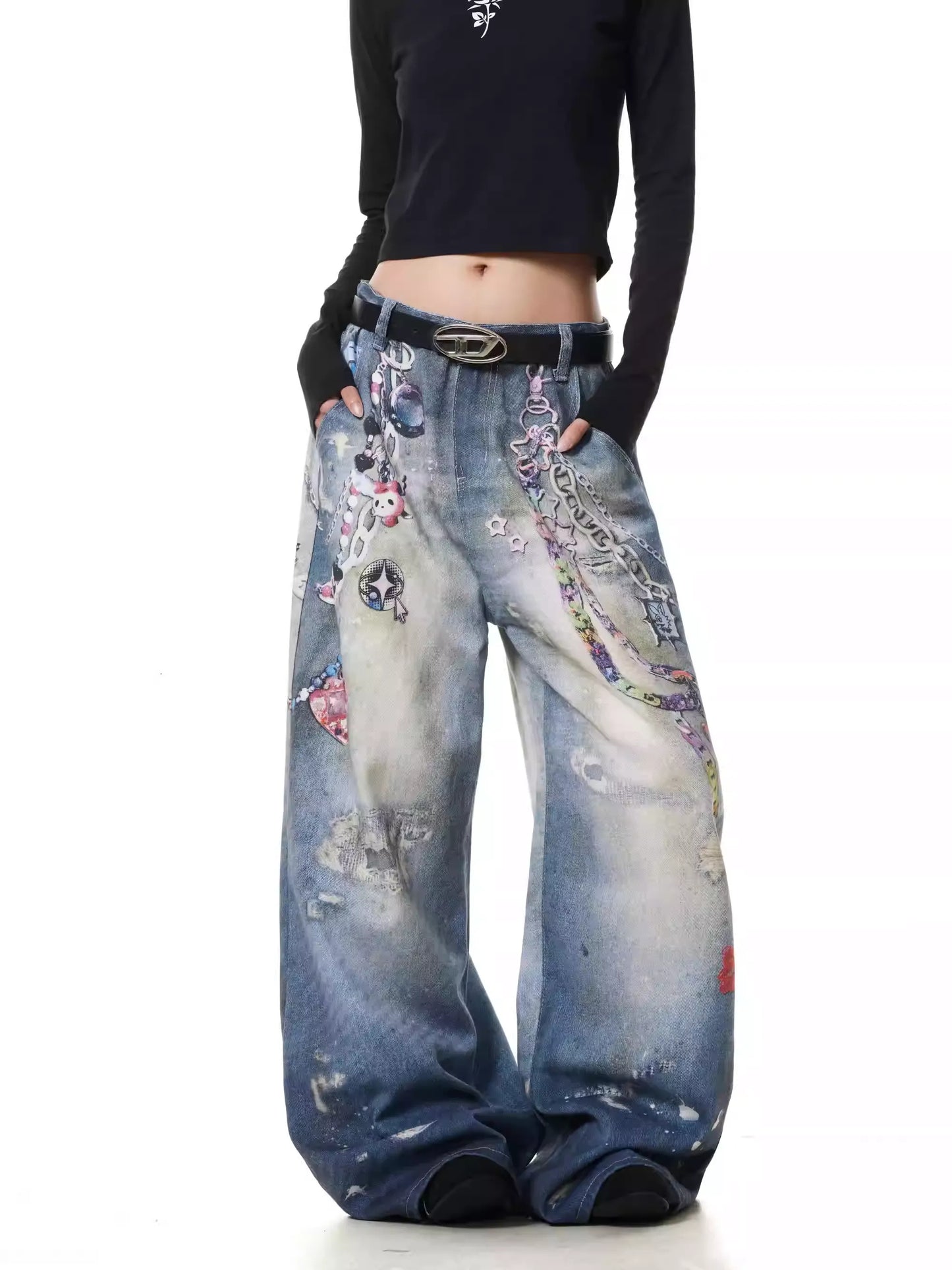 Funcy Chain Printing Denim