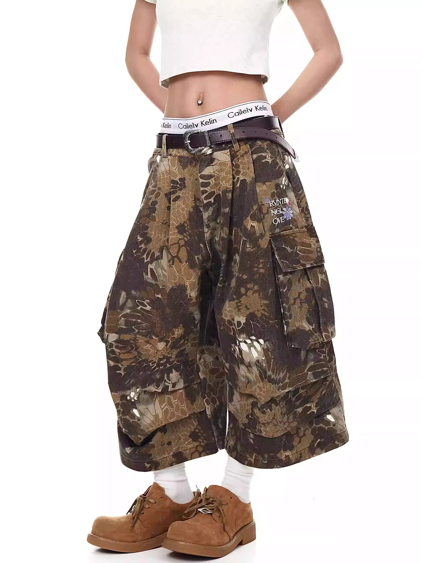 Snake Pattern Jorts