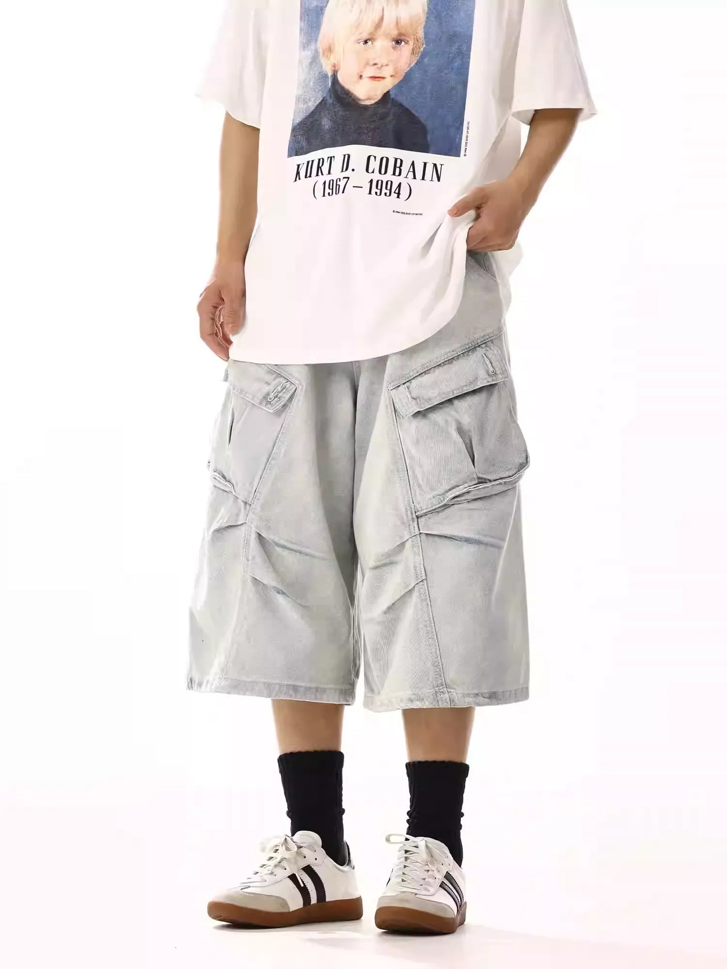 Right Blue Cargo Jorts