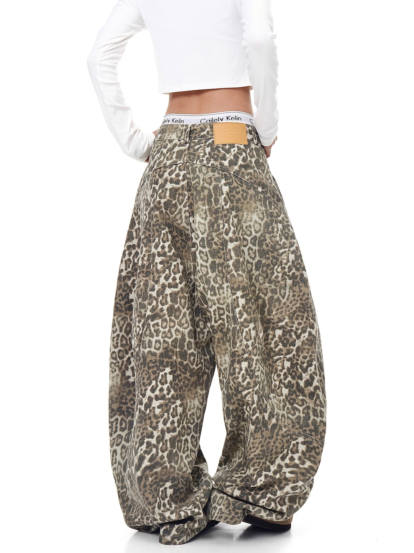 Leopard Baggy Denim