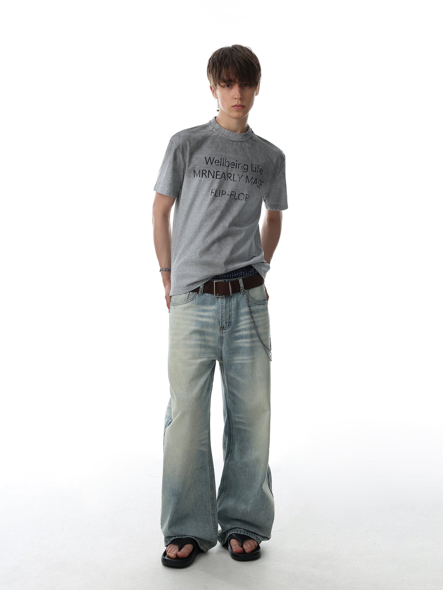 Mock Neck Lettering T-shirt (3color)