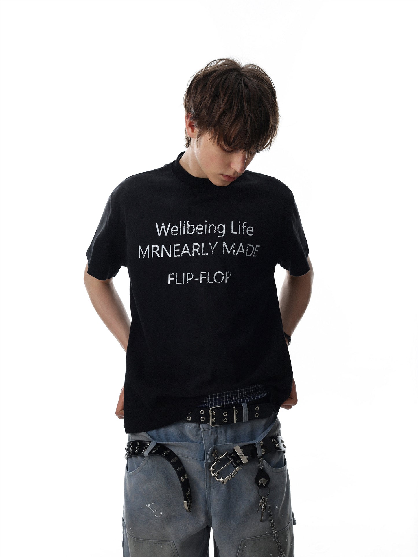 Mock Neck Lettering T-shirt (3color)