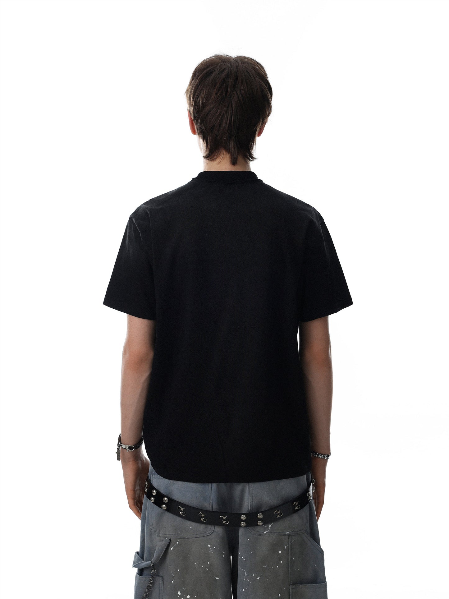 Mock Neck Lettering T-shirt (3color)