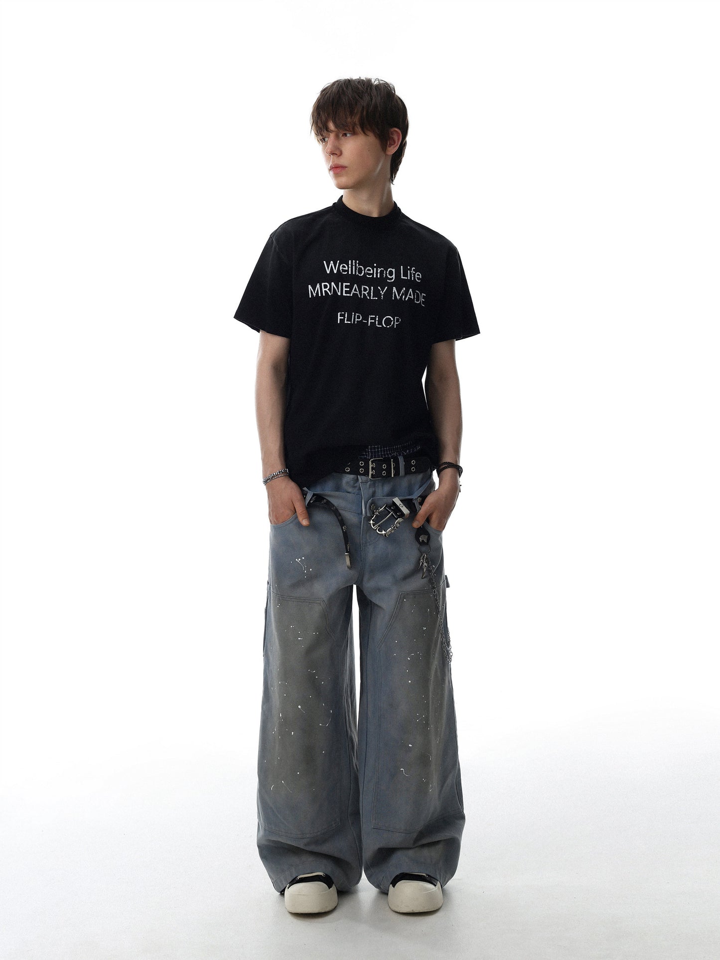 Mock Neck Lettering T-shirt (3color)