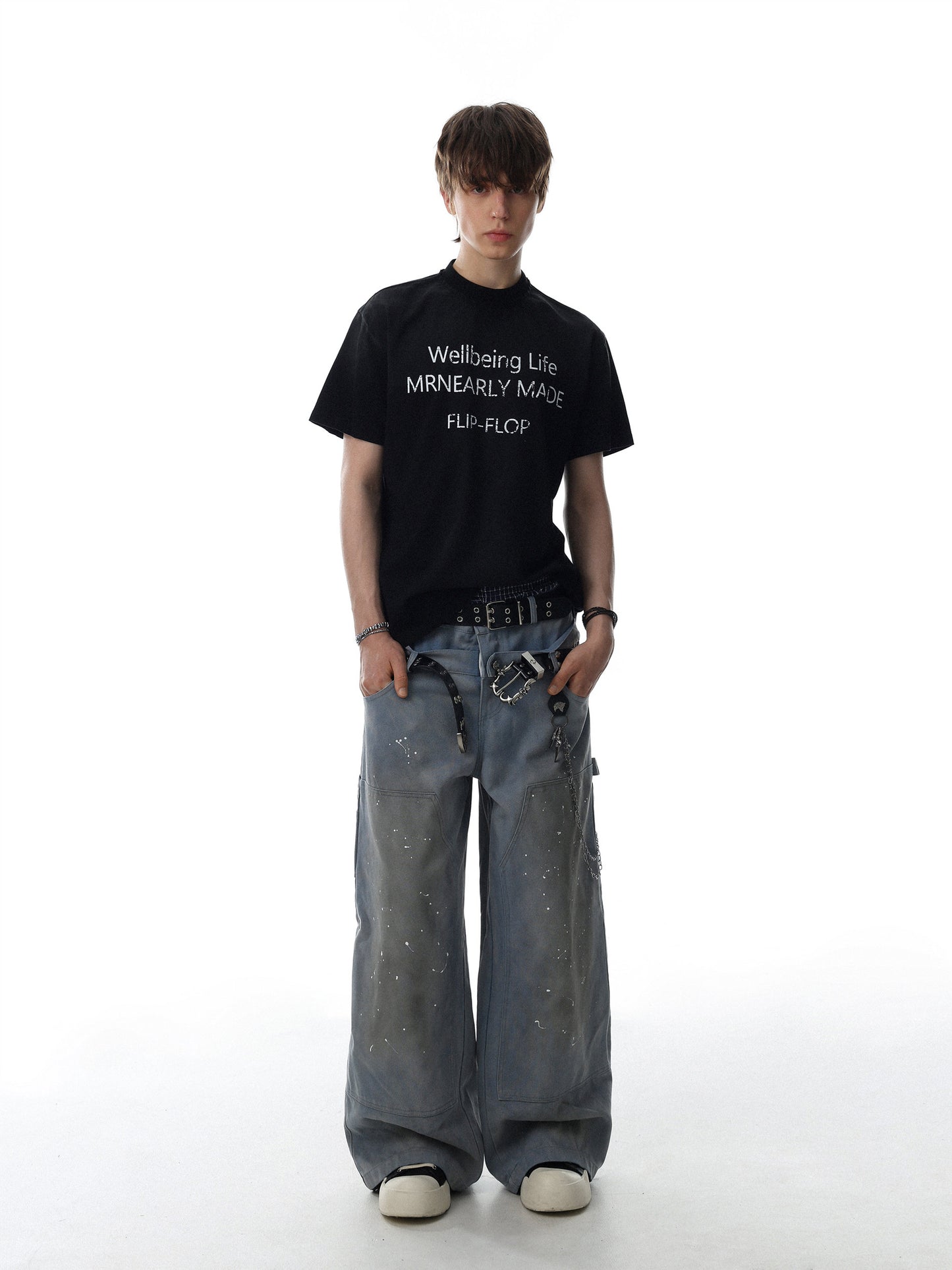 Mock Neck Lettering T-shirt (3color)