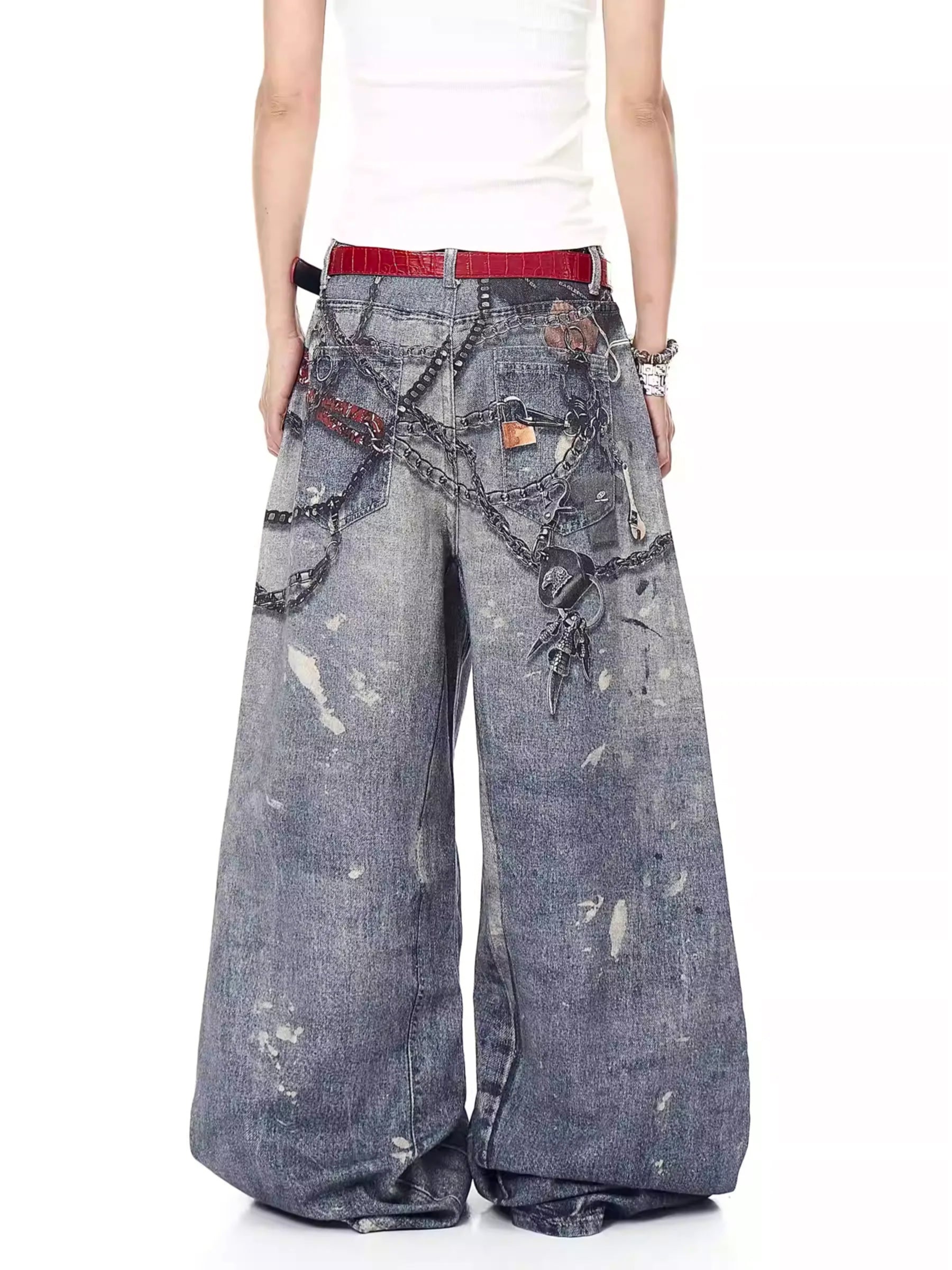 パンツ Chain Keystrap Printing Denim Chain Keystrap Printing Denim – Ester code