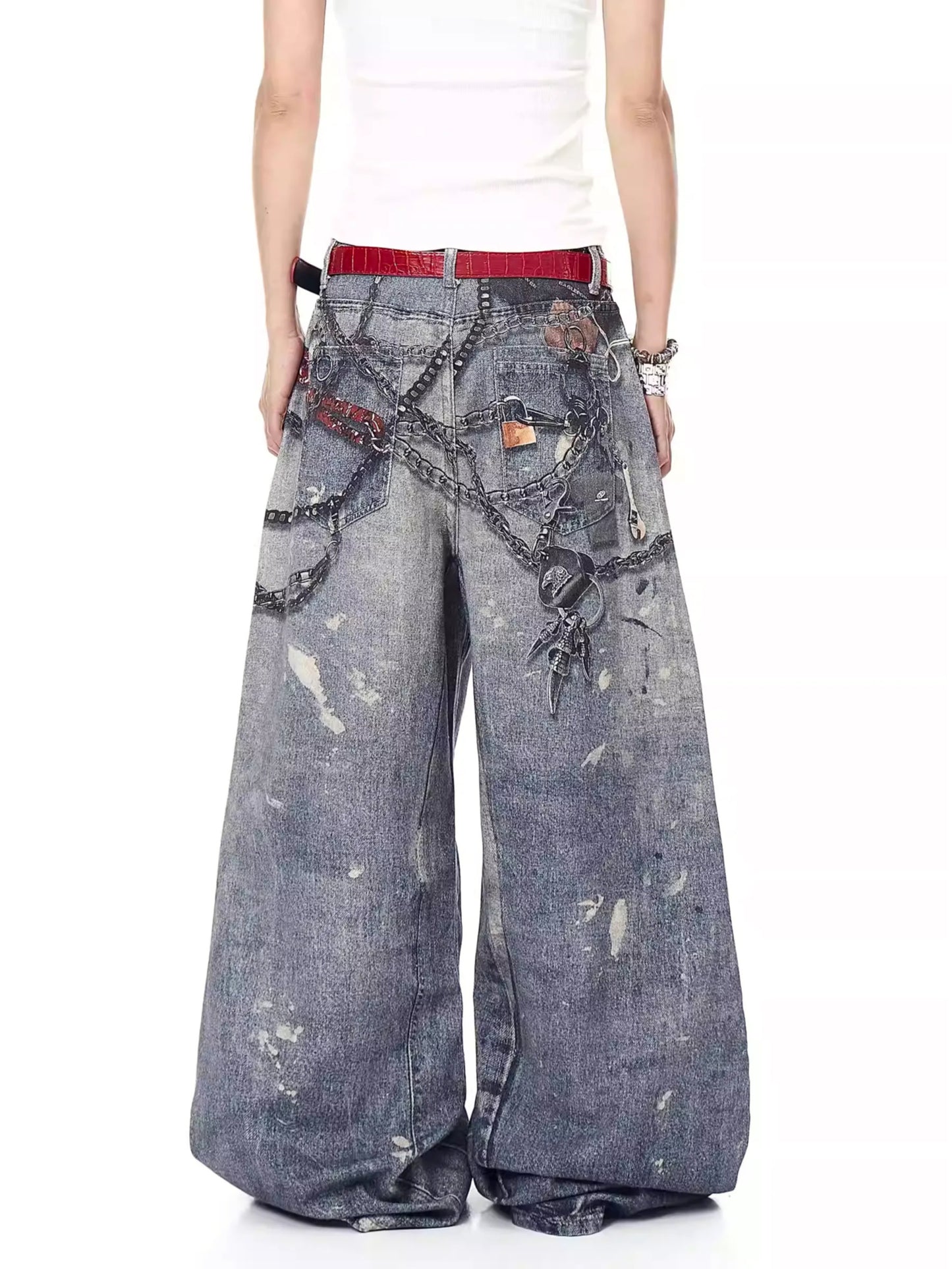 Chain Keystrap Printing Denim